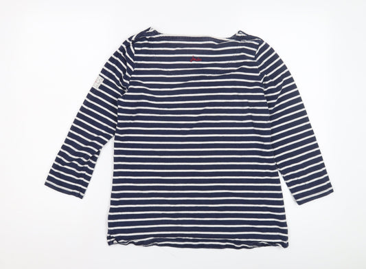 Joules Women's Blue Striped 3/4 Sleeve Top Size 12