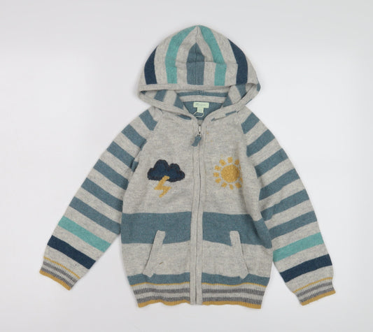 Monsoon Boys' Multicoloured Hoodie 4-5yrs - Embroidered Fun