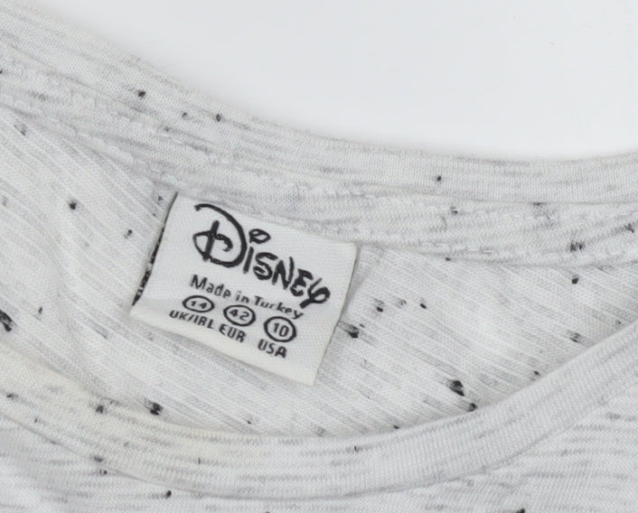 Disney Women's Grey T-Shirt Size 14 Short Sleeve Casual