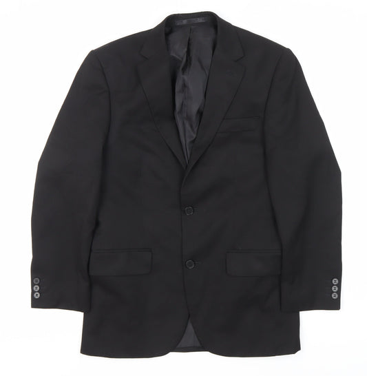 Men's Black Short Blazer 34 Single-Breasted