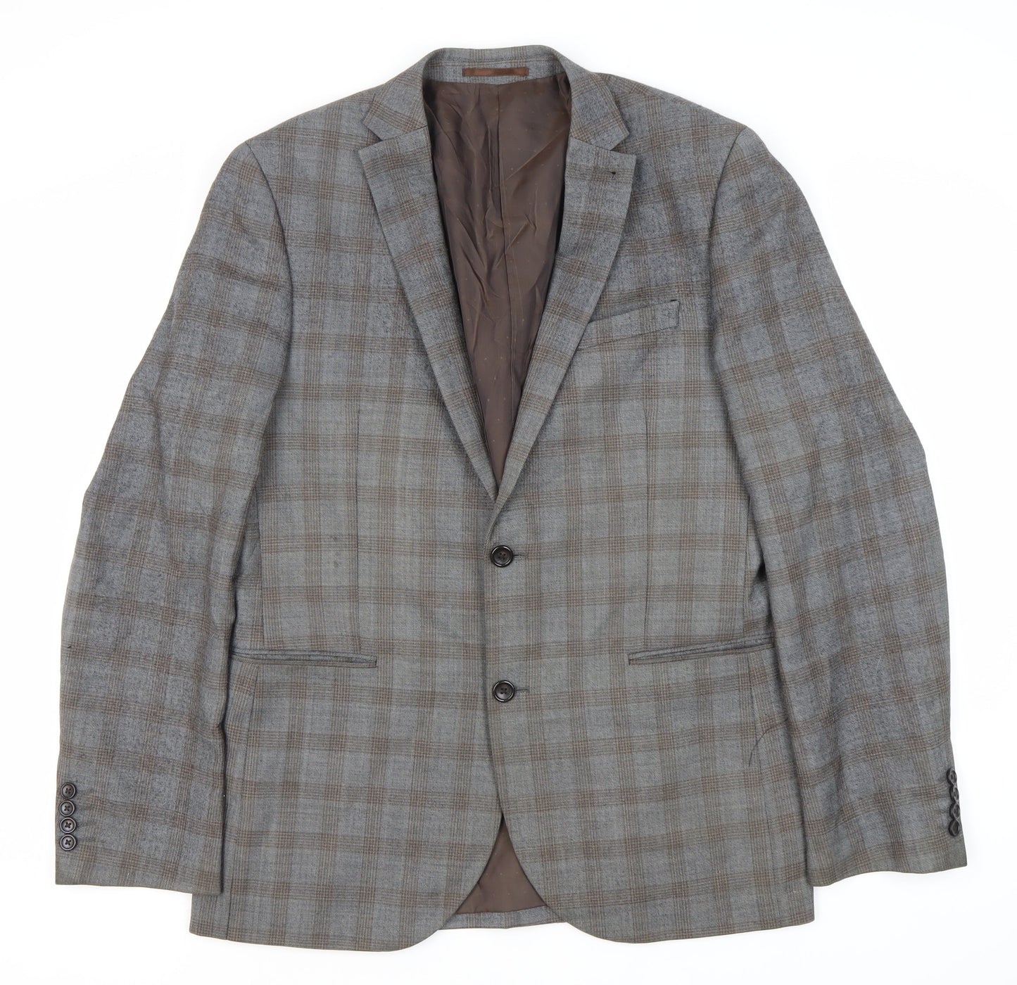 Next Men's Brown Plaid Jacket 42L