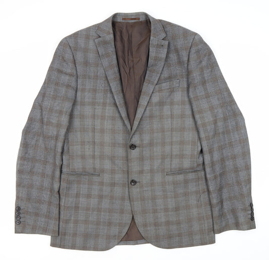 Next Men's Brown Plaid Jacket 42L