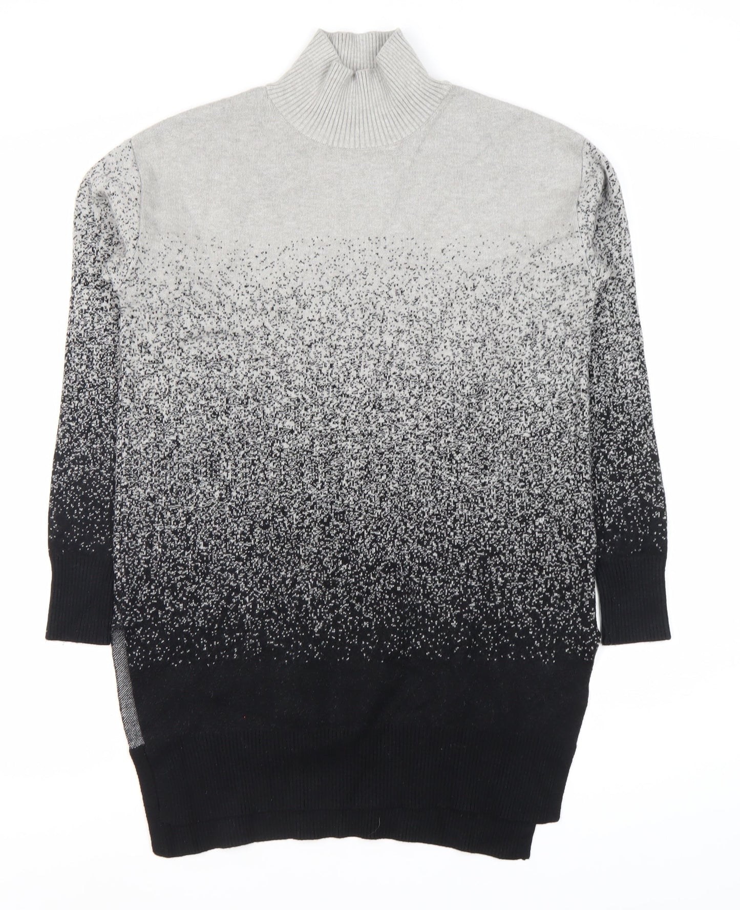 Marks and Spencer Women's XS Grey Black Roll Neck Jumper