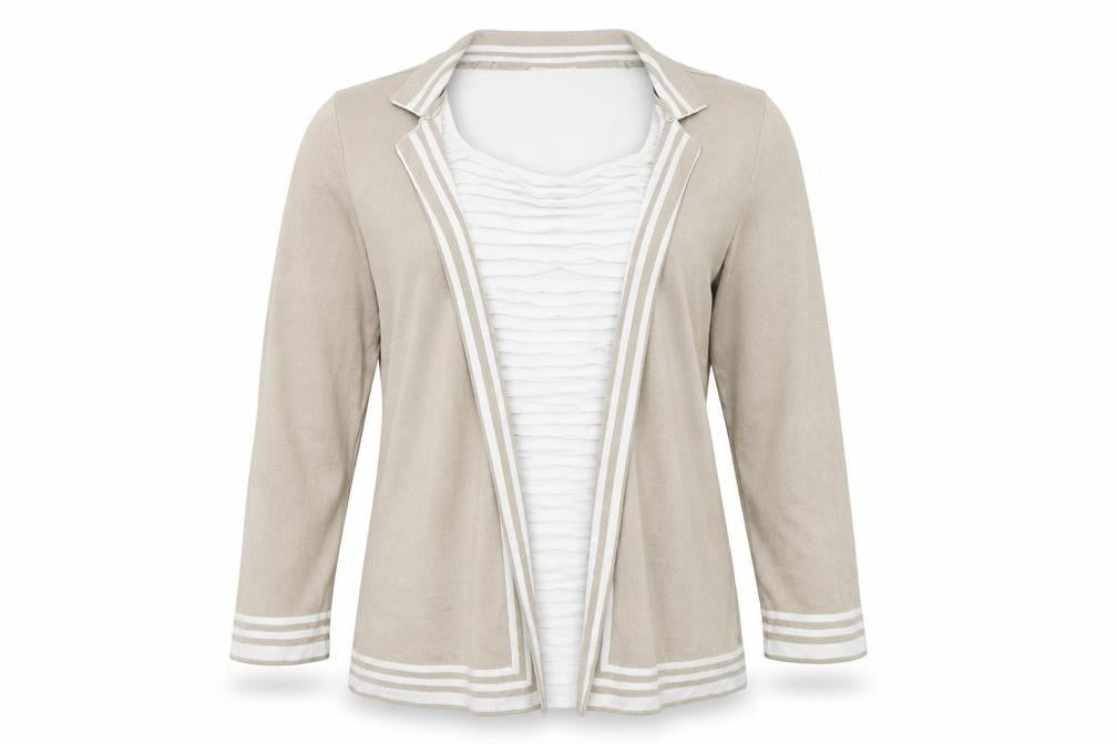 Per Una Women Beige Striped Cardigan Size 10