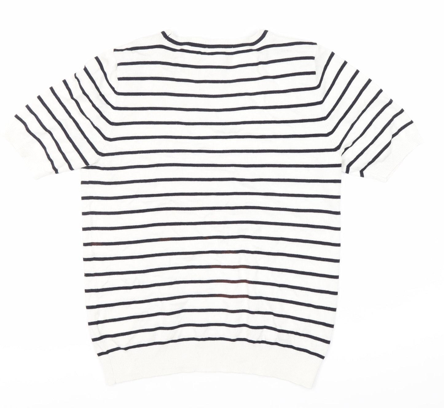 H&M Women's White Striped T-Shirt - Size S