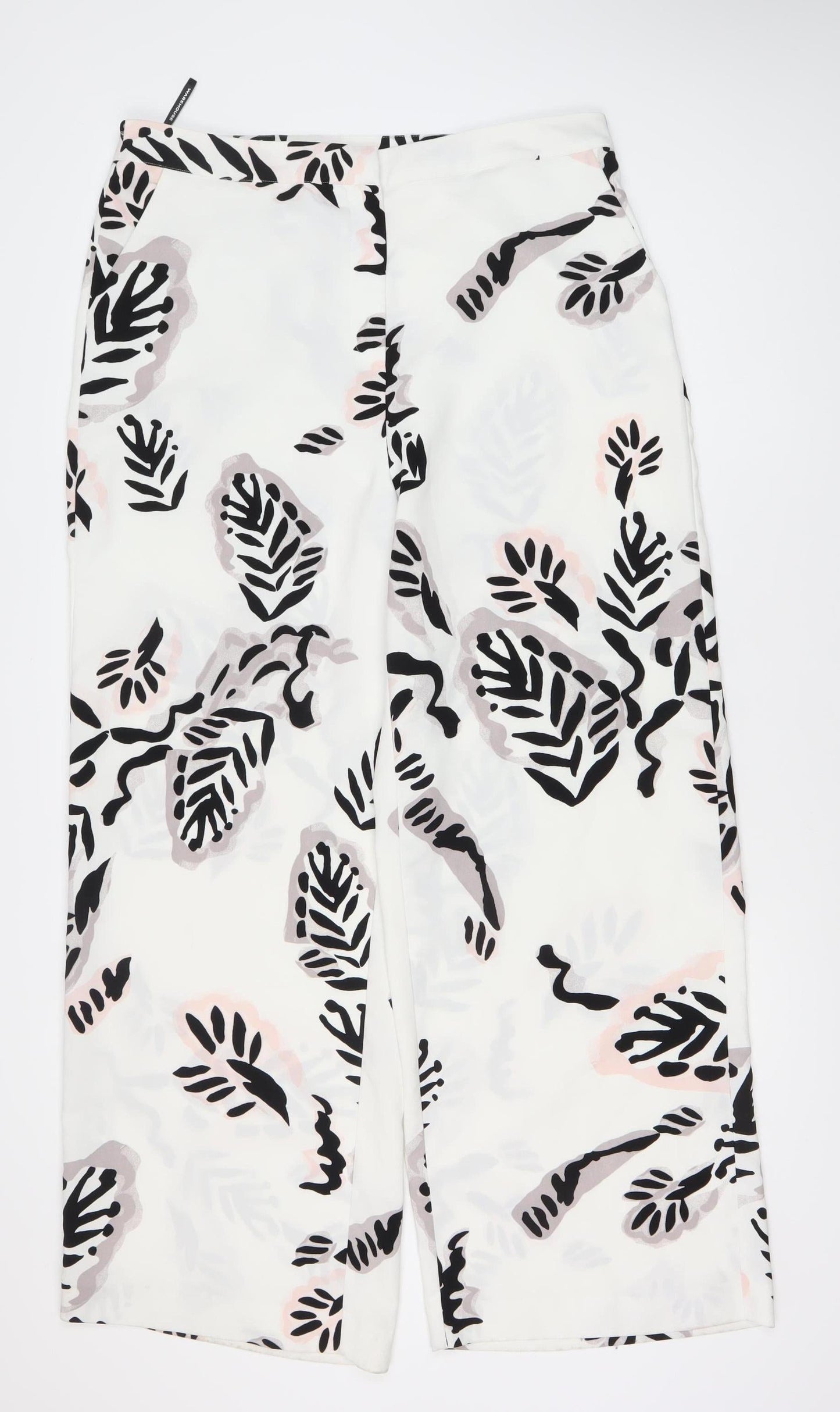 Warehouse Women's Multicoloured Floral Trousers Size 12