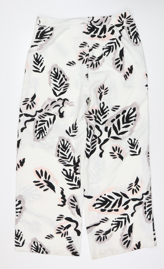 Warehouse Women's Multicoloured Floral Trousers Size 12