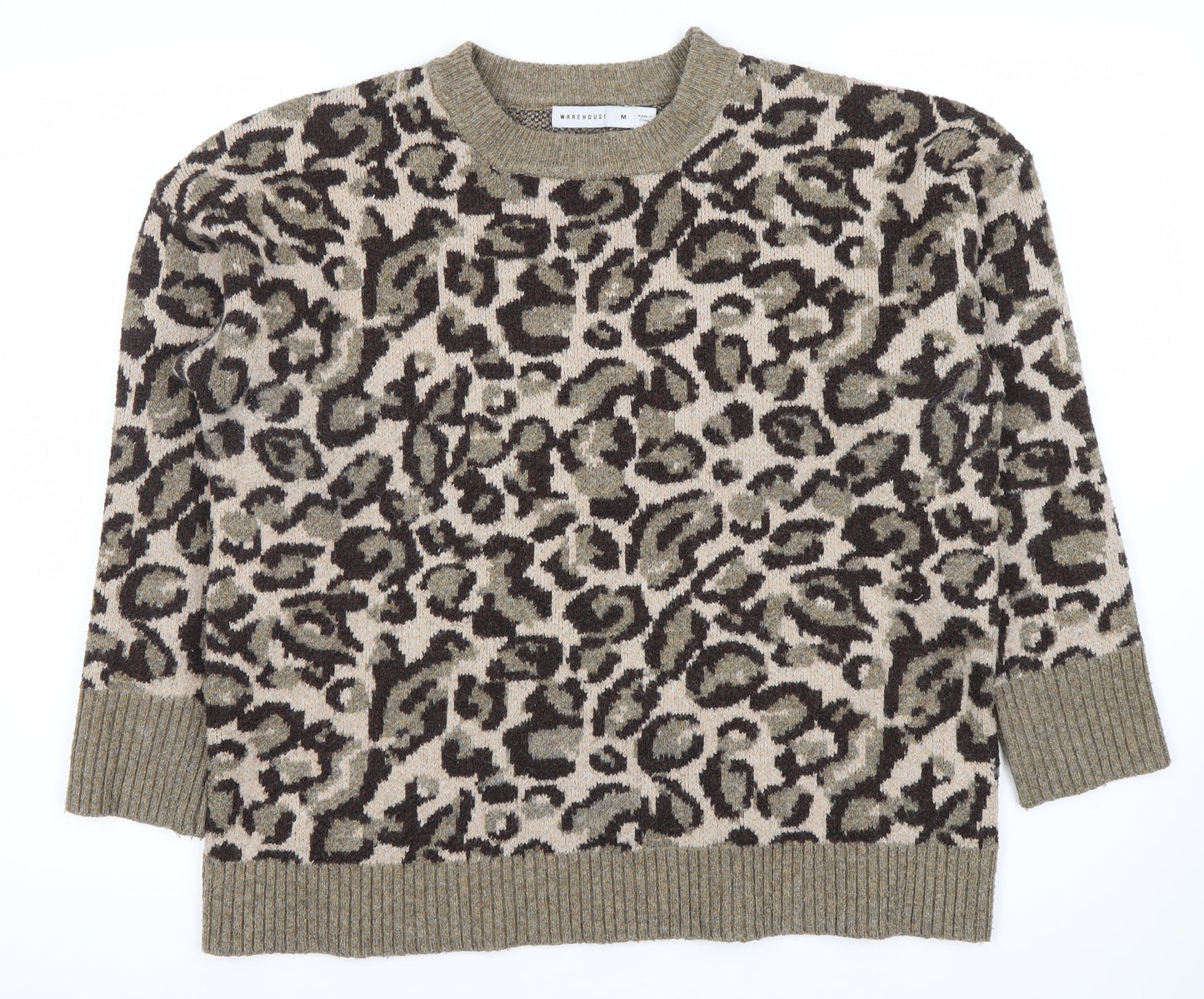 Warehouse Women's Multicoloured Leopard Knit Jumper M