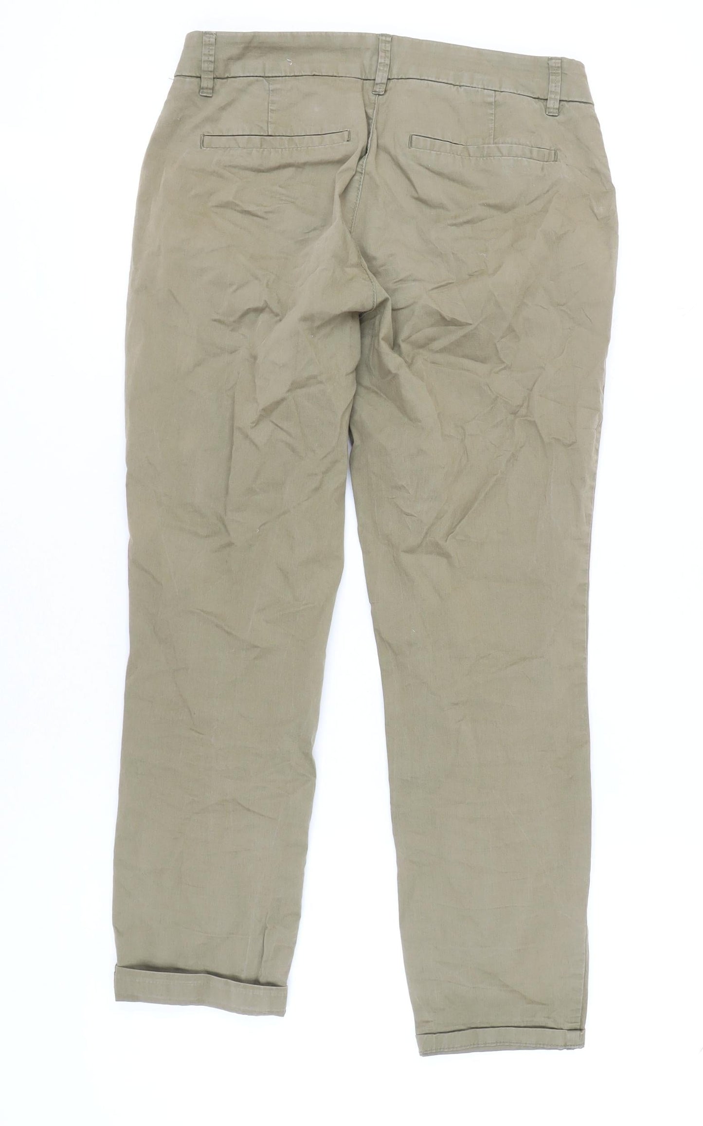 H&M Women's Green Chino Trousers Size 8
