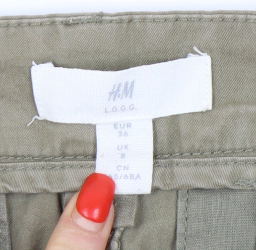 H&M Women's Green Chino Trousers Size 8