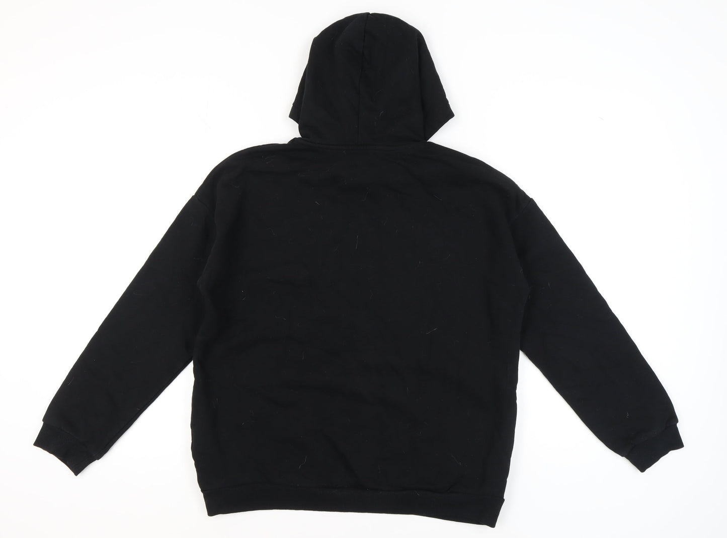 Marks and Spencer Girls Black Graphic Pullover Hoodie 14-15 Years