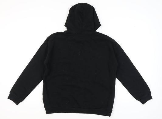 Marks and Spencer Girls Black Graphic Pullover Hoodie 14-15 Years