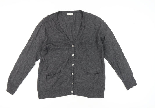 Fat Face Women's Grey Cardigan UK 16 V-Neck