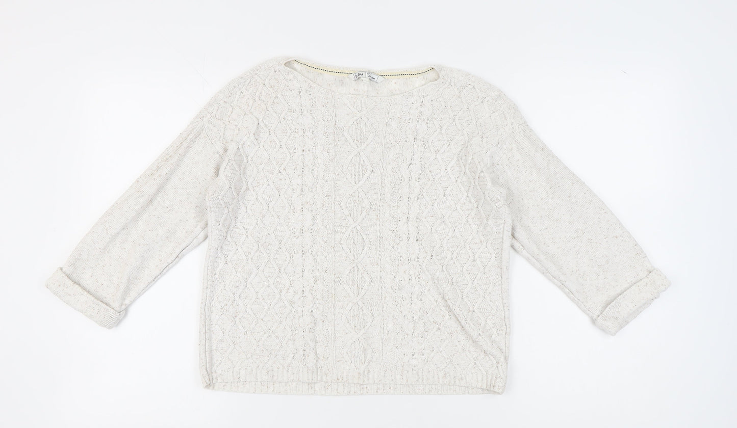 Fat Face Women's Ivory Pullover Jumper, Size 12