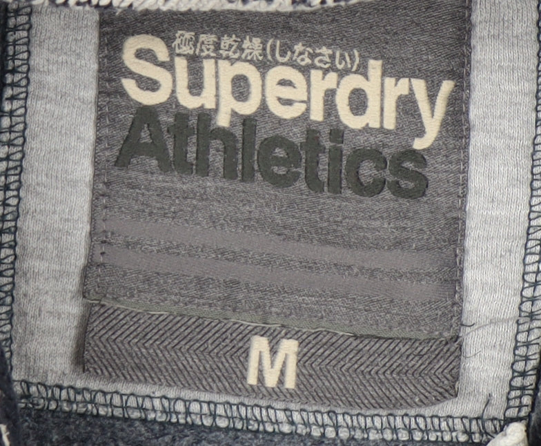 Superdry Men's Blue Medium Pullover Hoodie - Logo Accents