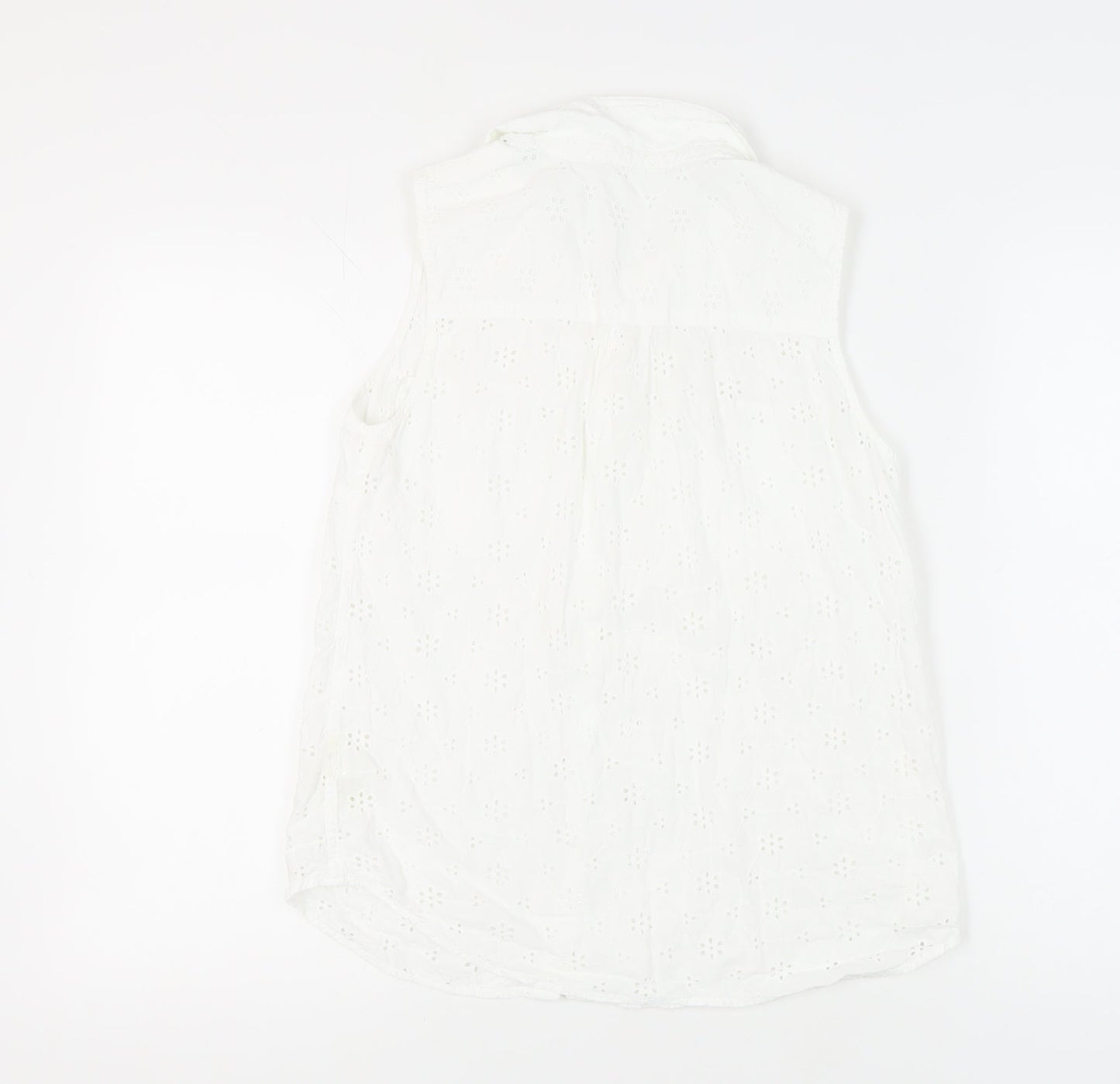 White Stuff Women's White Button-Up Cotton Top, Size 12
