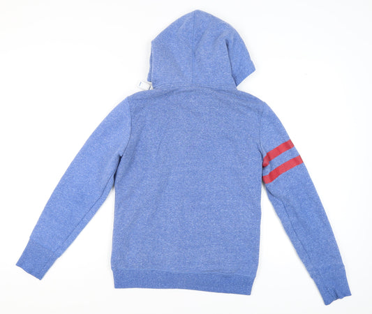 Superdry Unisex Blue Full Zip Hoodie, Size M, Casual Style