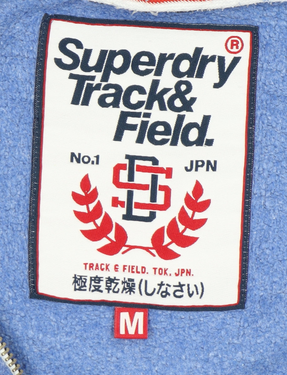 Superdry Unisex Blue Full Zip Hoodie, Size M, Casual Style
