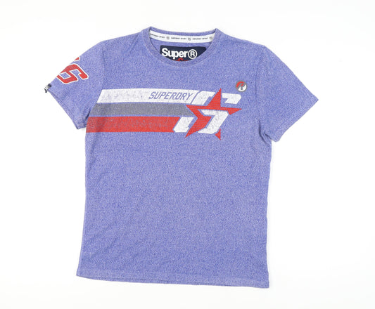 SuperDry Men's Blue Graphic Print T-Shirt Medium