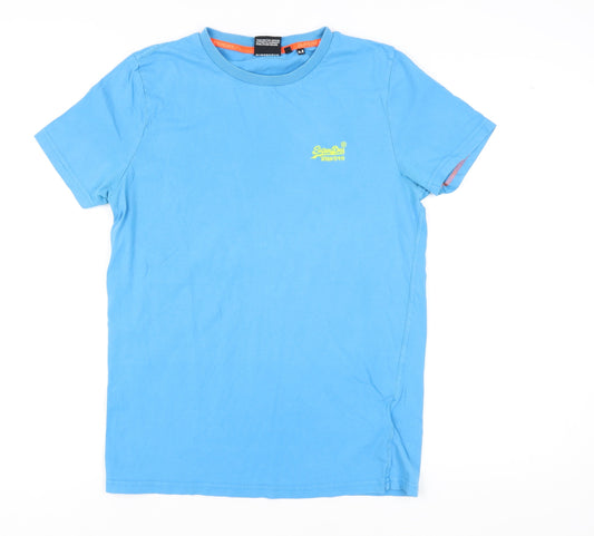 Superdry Men's Blue T-Shirt, Medium, Crew Neck