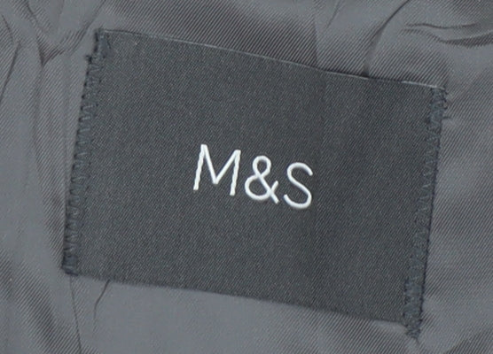 Marks and Spencer Men's Grey Plaid Blazer Size 46R