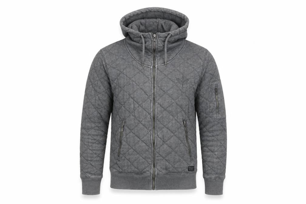 Mens UK S Regular Firetrap Grey Full Zip Hoodie