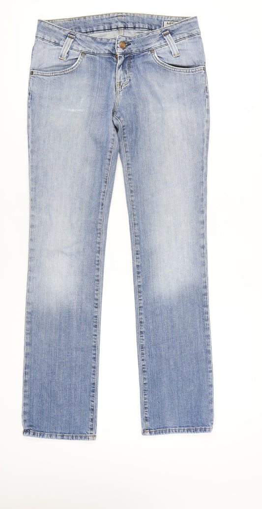 Lee Women's Blue Straight Jeans, Size 10, Light Wash