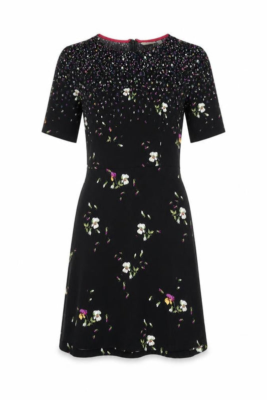 Jack Wills Women's Black Floral Dress Size 6