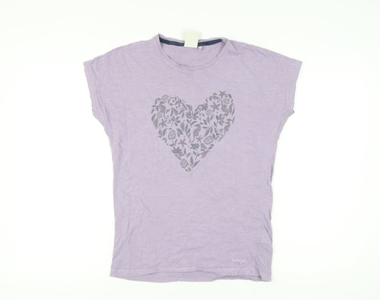Weird Fish Women's Purple T-Shirt Size 8 Casual
