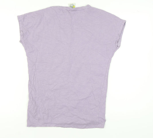 Weird Fish Women's Purple T-Shirt Size 8 Casual