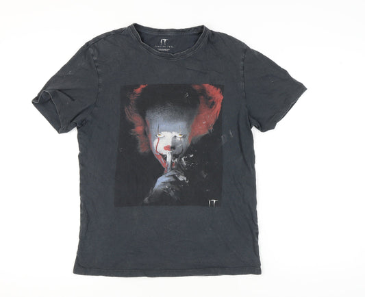 IT Chapter Two Men's Black Pennywise Horror Movie T-Shirt, Medium