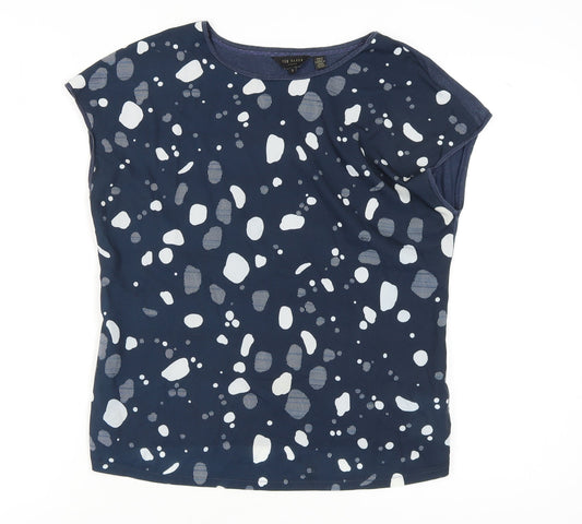 Ted Baker Women's Blue T-Shirt, Size 12, Round Neck