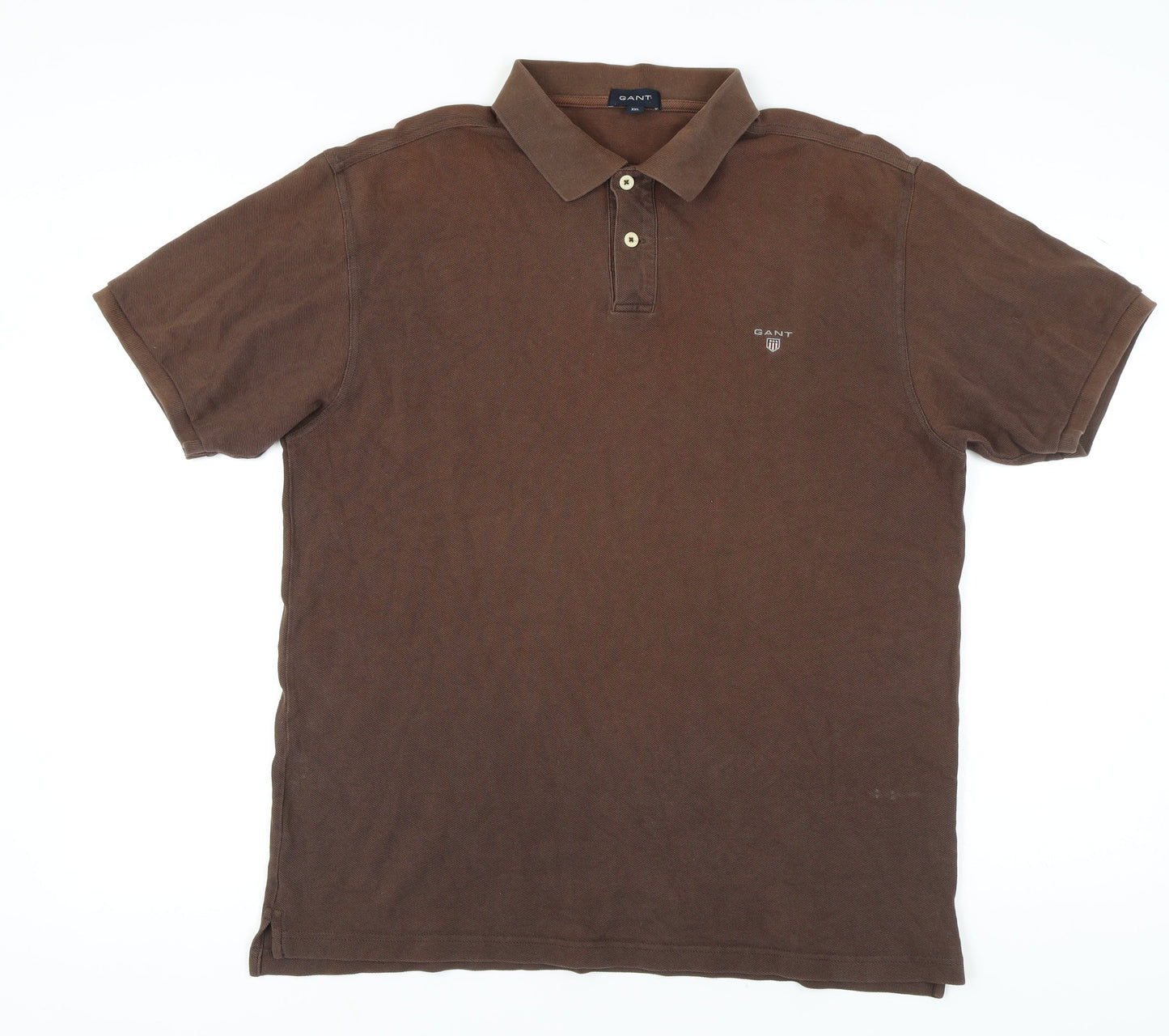 Gant Men's Brown Polo Shirt 2XL Collared Logo