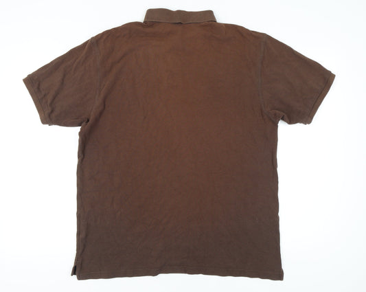 Gant Men's Brown Polo Shirt 2XL Collared Logo
