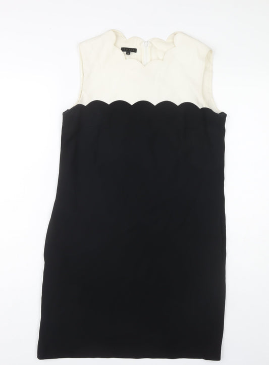 Escada Women's Black Ivory Sheath Dress Size 8 Formal