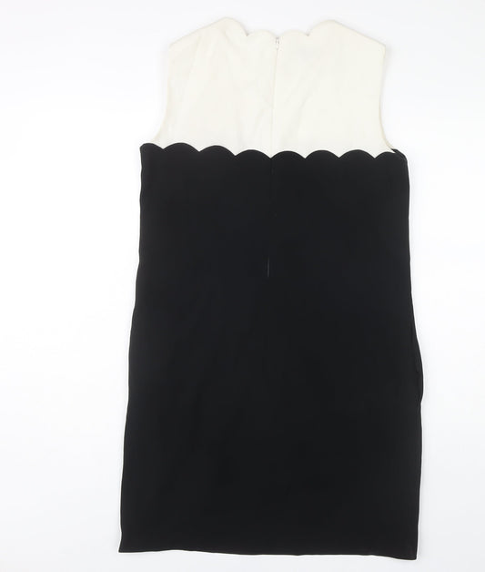 Escada Women's Black Ivory Sheath Dress Size 8 Formal