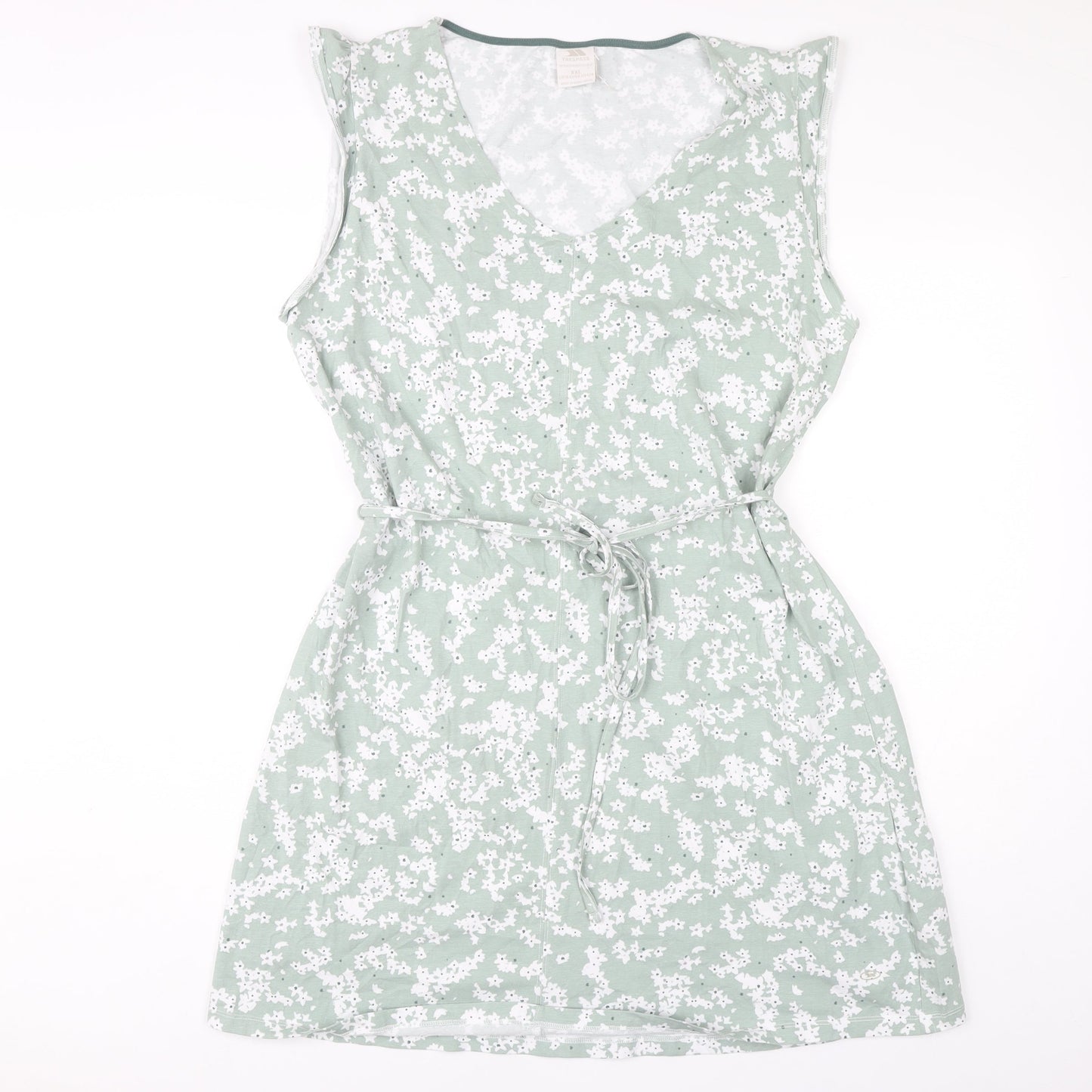 Trespass Women's Green Floral Sleeveless A-Line Dress