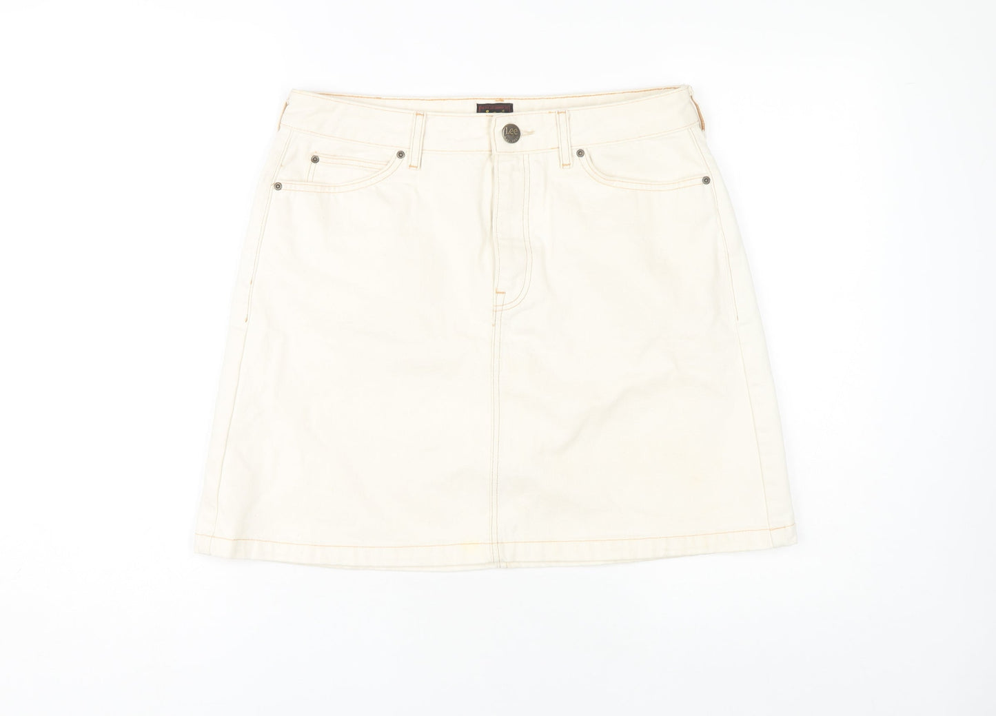 Lee Women's Ivory Cotton Skirt, Size 12 - Casual Style