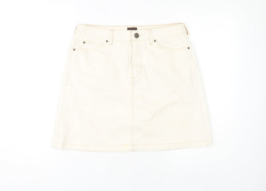 Lee Women's Ivory Cotton Skirt, Size 12 - Casual Style