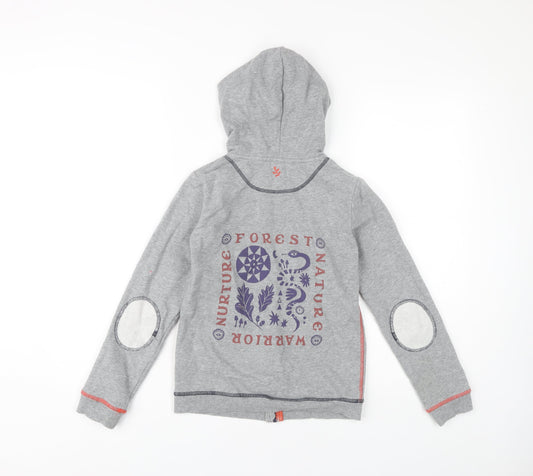White Stuff Boys Grey Full Zip Hoodie 9-10 Years, Nature Theme