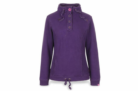 Womens UK 8 Regular Joules Purple Henley Sweatshirt