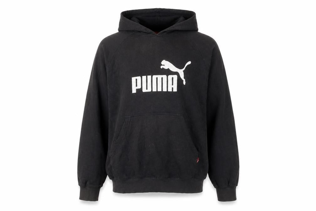 Mens UK XL Regular PUMA Black Pullover Hoodie