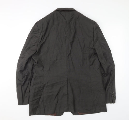 Linea Men's Brown 44 Suit Jacket - Wool Formal Wear