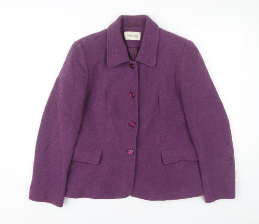 Eastex Women's Purple Wool Jacket, Size 10, Mid-Length