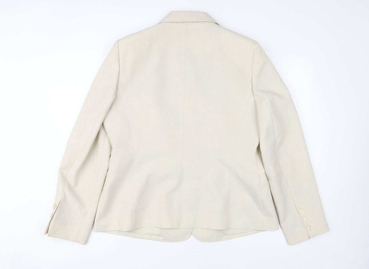 BHS Women's Beige Blazer Jacket - Size 16