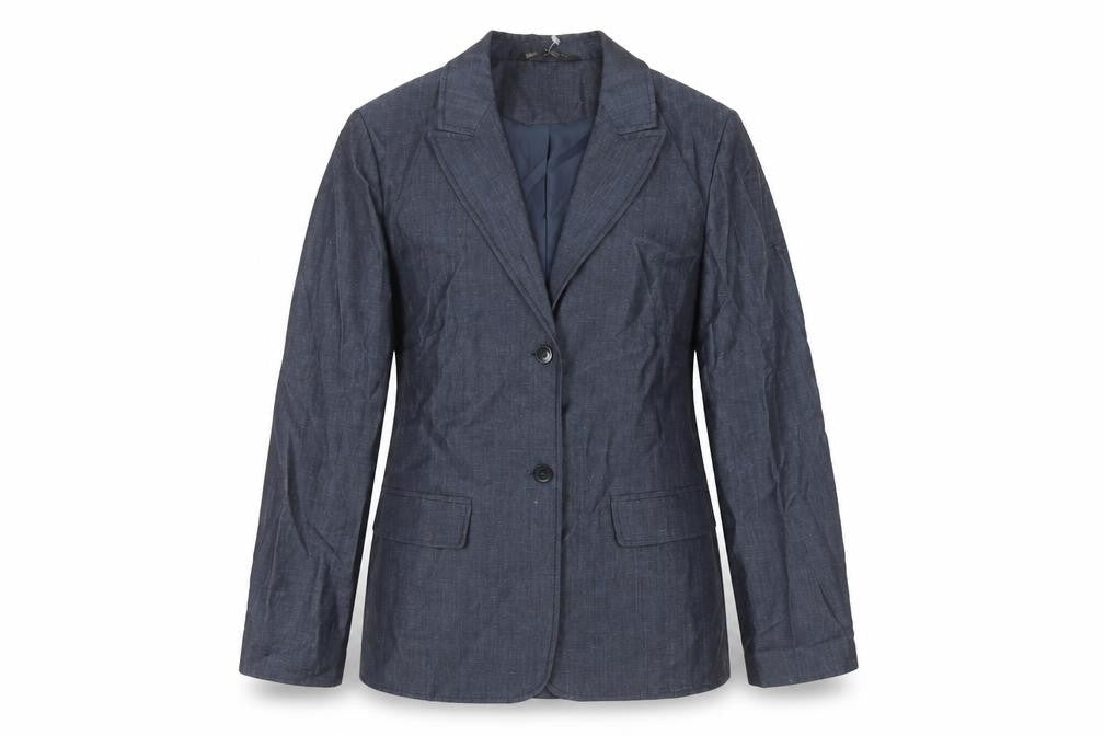 Womens UK Size 14 Regular Laura Ashley Blue Wool Blend Blend Blazer