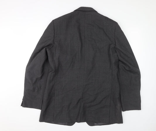Magee Men's Grey 42 Blazer, Single-Breasted, Notch Lapel