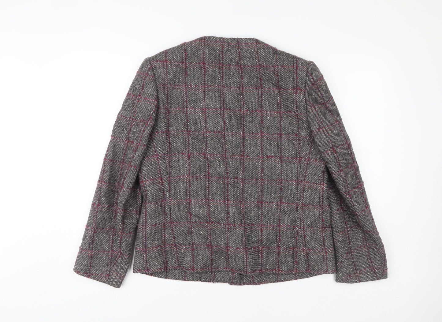 Eastex Women's Grey Tweed Check Jacket Size 14