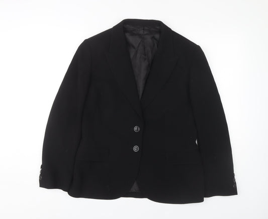 Hobbs Women Black Wool Blazer, Size 14