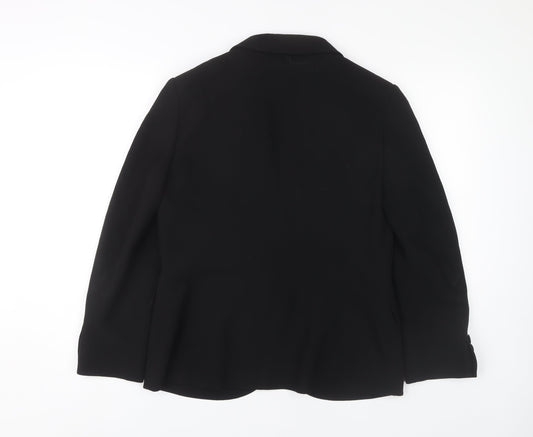 Hobbs Women Black Wool Blazer, Size 14